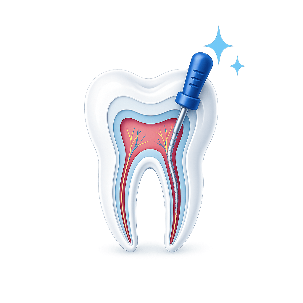Ilustración de endodoncia