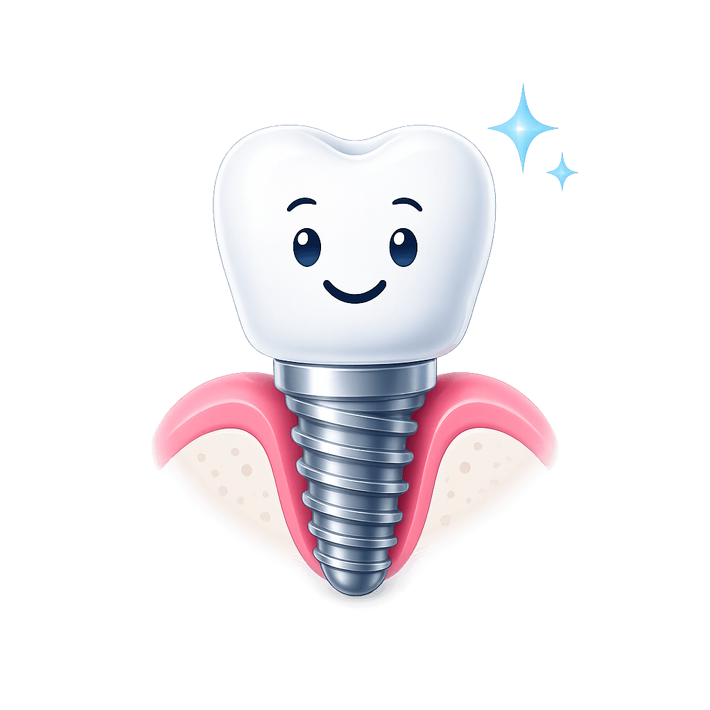 Ilustración de implantes dentales